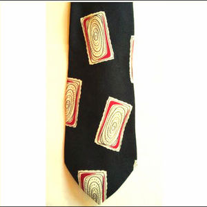 ❤💋Isaac Zelcer Italian Spiral Swirl Black Tie